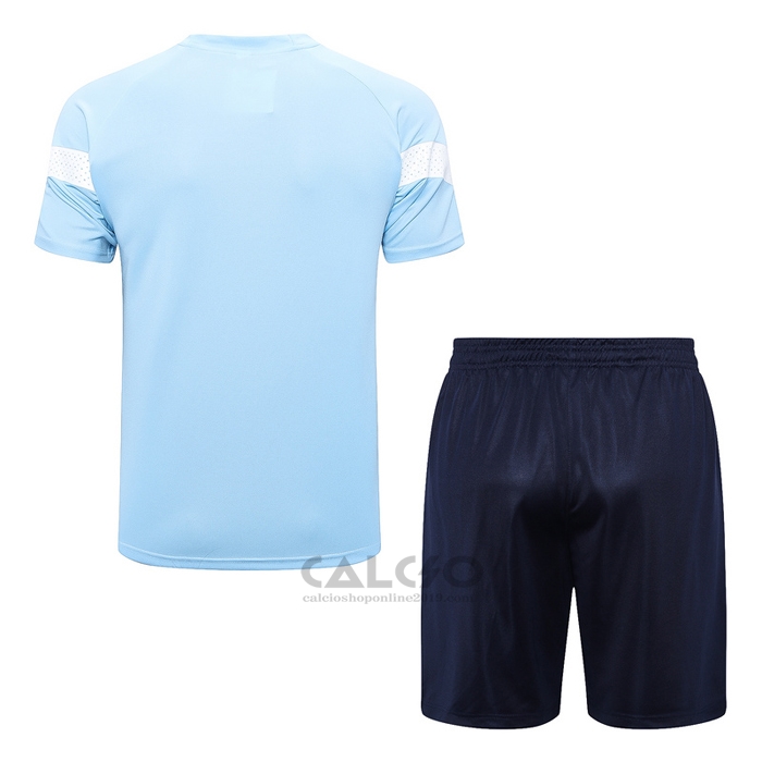 Tuta da Track Manchester City Manica Corta 2022-2023 Blu - Pantaloncini